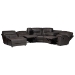 Baxton Studio Mistral 6-Piece Reclining Sectional Sofa with Left-facing Chaise Lounge - Suede Upholstered Modular Sectional with Storage - 99170-J458 Gray-SF