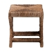 bali & pari Alda Woven Seagrass Ottoman - Handwoven Wicker Accent Stool with X Base, Boho Coastal Seating - Alda-Light Honey Wooden-Stool