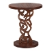 bali & pari Donna Nightstand with Pedestal Base - Mahogany Wood Bedside Side Table with Round Tabletop - Donna-Light Brown Wooden-NS-Boxed