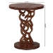 bali & pari Donna Nightstand with Pedestal Base - Mahogany Wood Bedside Side Table with Round Tabletop - Donna-Light Brown Wooden-NS-Boxed