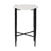 Baxton Studio Caledon Marble Side Table - Modern Rustic Accent Table with Hand-Forged Metal Frame for Living Room or Seating Areas, Round - FUR6881-Marble Top Hammer Round-ET