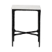 Baxton Studio Akanji Marble End Table - Modern Rustic Accent Table with Hand-Forged Metal Frame for Living Room or Seating Areas, Rectangle - FUR6882-Marble Top Hammer Rectangle-ET