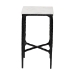 Baxton Studio Akanji Marble End Table - Modern Rustic Accent Table with Hand-Forged Metal Frame for Living Room or Seating Areas, Rectangle - FUR6882-Marble Top Hammer Rectangle-ET