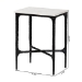 Baxton Studio Akanji Marble End Table - Modern Rustic Accent Table with Hand-Forged Metal Frame for Living Room or Seating Areas, Rectangle - FUR6882-Marble Top Hammer Rectangle-ET