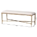 Baxton Studio Fumiye Bench - Modern Rustic Accent Seating with Hand-Forged Metal Frame and Upholstered Cushion for Living Room or Entryway - FUR6883-Upholstered Hammer Base-Bench