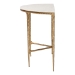 Baxton Studio Akanji Marble Console Table - Modern Rustic Accent Table with Hand-Forged Metal Frame and Half-Moon Tabletop - FUR6886-Natural Marble Top D-Console Table