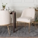 Baxton Studio Nalima Dining Chair - Modern Boucle Accent Side Chair with Hand-Forged Metal Frame and Wingback Seat - FUR6888-Upholstered/Metal Frame-DC