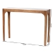 Baxton Studio Lluvia Slim Marble Console Table - Modern Accent Table with Mango Wood Frame for Entryway, Hallway, or Living Room - FUR6894-Natural Marble Top-Console Table