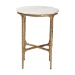 Baxton Studio Akanji Marble End Table - Modern Rustic Accent Table with Hand-Forged Metal Frame for Living Room or Seating Areas, Round - FUR6895-Marble Top Hammer Iron-ET
