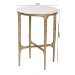 Baxton Studio Akanji Marble End Table - Modern Rustic Accent Table with Hand-Forged Metal Frame for Living Room or Seating Areas, Round - FUR6895-Marble Top Hammer Iron-ET