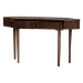Baxton Studio Linore Fluted Wood Console Table - 2-Drawer Oval Accent Table for Living Room or Entryway - FUR6897-2DW-Console Table