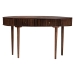 Baxton Studio Linore Fluted Wood Console Table - 2-Drawer Oval Accent Table for Living Room or Entryway - FUR6897-2DW-Console Table