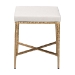 Baxton Studio Fumiye Ottoman Footstool - Modern Rustic Accent Stool with Hand-Forged Metal Frame and Upholstered Seat for Living Room or Sitting Room, Rectangle 18" - FUR6898-Square-Footstool