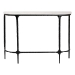 Baxton Studio Edsel Marble Console Table - Modern Rustic Accent Table with Hand-Forged Metal Frame for Living Room or Entryway, Rounded - FUR6899-Marble Top Hammered-Console Table