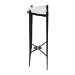Baxton Studio Caledon Marble Console Table - Modern Rustic Accent Table with Hand-Forged Metal Frame and Half-Moon Tabletop - FUR6900-Hammered/Marble Top-Console Table