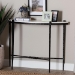 Baxton Studio Caledon Marble Console Table - Modern Rustic Accent Table with Hand-Forged Metal Frame and Half-Moon Tabletop - FUR6900-Hammered/Marble Top-Console Table
