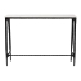 Baxton Studio Edsel Marble Console Table - Modern Rustic Accent Table with Hand-Forged Metal Frame for Living Room or Entryway, Rectangle - FUR6880-Marble Top/Hammered-Console Table