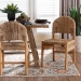 bali & pari Cavo Handwoven Seagrass Dining Chair - Natural Fiber Wicker Side Chair with Mahogany Wood Frame, for Dining Room, Kitchen, or Accent Seating - Cavo-Honey/Natural Banana-Wooden-DC