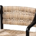 bali & pari Onda Handwoven Seagrass Dining Chair - Natural Fiber Wicker Armchair with Mahogany Wood Frame for Dining Room or Living Space - Onda-Black/Natural Abaca-Wooden-DC