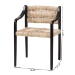 bali & pari Onda Handwoven Seagrass Dining Chair - Natural Fiber Wicker Armchair with Mahogany Wood Frame for Dining Room or Living Space - Onda-Black/Natural Abaca-Wooden-DC