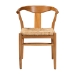 bali & pari Fika Dining Chair with Woven Seagrass Seat - Handwoven Wicker Armchair with Wishbone Backrest, Boho Coastal Seating - Fika-Natural Wood/Abaca White Weaving-DC