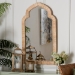bali & pari Plautilla Natural Rattan Arched Wall Mirror - Decorative Hand Wrapped Wicker Accent Mirror for Entryway, Bedroom, or Living Room - WS227-Natural-Rattan/Wooden-Mirror-Boxed