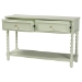bali & pari Karnia Console Table with Spindle Legs - 2-Drawer Accent Table with Turned Detailing and Open Shelf Storage for Living Room, Hallway, or Bedroom - Karnia-Green-Wooden-Console Table