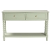 bali & pari Karnia Console Table with Spindle Legs - 2-Drawer Accent Table with Turned Detailing and Open Shelf Storage for Living Room, Hallway, or Bedroom - Karnia-Green-Wooden-Console Table