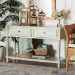 bali & pari Karnia Console Table with Spindle Legs - 2-Drawer Accent Table with Turned Detailing and Open Shelf Storage for Living Room, Hallway, or Bedroom - Karnia-Green-Wooden-Console Table