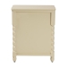 bali & pari Kyla Nightstand with Spindle Legs - 3-Drawer Bedside Table with Turned Detailing and Inset Paneling - Kyla-Beige-Wooden-NS
