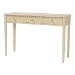 bali & pari Leeba Console Table - 3-Drawer Accent Table with Fluted Wood and Scalloped Framing for Living Room, Hallway, or Entryway