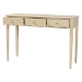 bali & pari Leeba Console Table - 3-Drawer Accent Table with Fluted Wood and Scalloped Framing for Living Room, Hallway, or Entryway - Leeba-Beige-Wooden-3DRW-Console Table