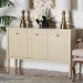 bali & pari Leeba Sideboard - Modern Storage Buffet Console with Fluted Wood and Scalloped Molding for Kitchen or Dining Room - Leeba-Beige-Wooden-3DR-Sideboard