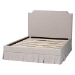 Baxton Studio Ronelyn Platform Bed with Pleated Skirt - Fabric Upholstered Bed Frame with Panel Headboard, Queen - BBT61383-Beige-H1217-3-Queen