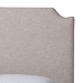 Baxton Studio Ronelyn Platform Bed with Pleated Skirt - Fabric Upholstered Bed Frame with Panel Headboard, Queen - BBT61383-Beige-H1217-3-Queen