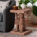 bali & pari Miyoco Monkey End Table - Handwoven Rattan Sculptural Accent Side Table with Platform Base - Monkey-Light Brown/Rattan-ET