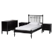 Baxton Studio Callison Spindle 4-Piece Bedroom Set - Farmhouse Platform Bed with Matching Dresser and 2-Drawer Nightstands, Black, Twin