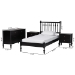 Baxton Studio Callison Spindle 4-Piece Bedroom Set - Farmhouse Platform Bed with Matching Dresser and 2-Drawer Nightstands, Black, Twin - Eniola-4PC Bedroom Set-Black-Twin
