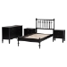 Baxton Studio Callison Spindle 4-Piece Bedroom Set - Farmhouse Platform Bed with Matching Dresser and 2-Drawer Nightstands, Black, Twin - Eniola-4PC Bedroom Set-Black-Twin