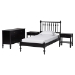 Baxton Studio Denita Spindle 4-Piece Bedroom Set - Farmhouse Platform Bed with Matching Dresser and 1-Drawer Nightstands, Black, Twin
