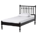 Baxton Studio Denita Spindle 4-Piece Bedroom Set - Farmhouse Platform Bed with Matching Dresser and 1-Drawer Nightstands, Black, Twin - Alaba-4PC Bedroom Set-Black-Twin-2NS