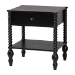 Baxton Studio Denita Spindle 4-Piece Bedroom Set - Farmhouse Platform Bed with Matching Dresser and 1-Drawer Nightstands, Black, Twin - Alaba-4PC Bedroom Set-Black-Twin-2NS