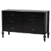 Baxton Studio Denita Spindle 4-Piece Bedroom Set - Farmhouse Platform Bed with Matching Dresser and 1-Drawer Nightstands, Black, Twin - Alaba-4PC Bedroom Set-Black-Twin-2NS