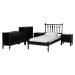 Baxton Studio Callison Spindle 5-Piece Bedroom Set - Farmhouse Platform Bed with Matching Dresser, Chest, and 2-Drawer Nightstands, Black. Twin