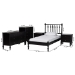 Baxton Studio Callison Spindle 5-Piece Bedroom Set - Farmhouse Platform Bed with Matching Dresser, Chest, and 2-Drawer Nightstands, Black. Twin - Eniola-5PC Bedroom Set-Black-Twin