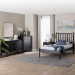 Baxton Studio Denita Spindle 4-Piece Bedroom Set - Farmhouse Platform Bed with Matching Dresser, Chest, and 1-Drawer Nightstand, Black, Twin - Alaba-4PC Bedroom Set-Black-Twin-1NS