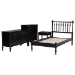 Baxton Studio Denita Spindle 4-Piece Bedroom Set - Farmhouse Platform Bed with Matching Dresser, Chest, and 1-Drawer Nightstand, Black, Twin - Alaba-4PC Bedroom Set-Black-Twin-1NS
