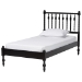 Baxton Studio Denita Spindle 4-Piece Bedroom Set - Farmhouse Platform Bed with Matching Dresser, Chest, and 1-Drawer Nightstand, Black, Twin - Alaba-4PC Bedroom Set-Black-Twin-1NS