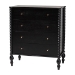 Baxton Studio Denita Spindle 4-Piece Bedroom Set - Farmhouse Platform Bed with Matching Dresser, Chest, and 1-Drawer Nightstand, Black, Twin - Alaba-4PC Bedroom Set-Black-Twin-1NS