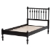 Baxton Studio Callison Spindle Platform Bed - Turned Farmhouse Bed Frame with Spoked Headboard and Sculpted Legs, Black, Twin - MG0259-Black-Twin